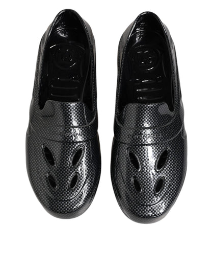 Dolce & Gabbana Black Rubber Slide Low-Top Sneakers