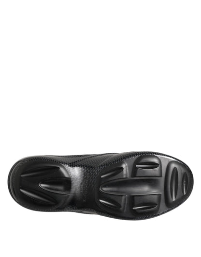 Dolce & Gabbana Black Rubber Slide Low-Top Sneakers