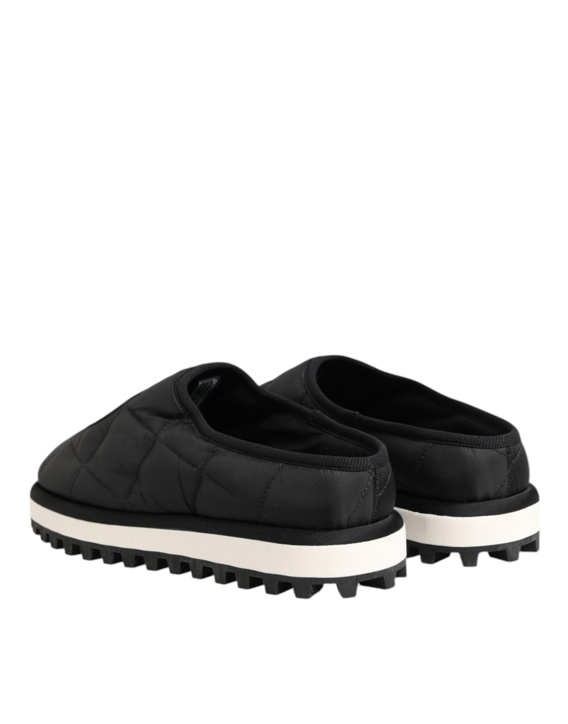 Dolce & Gabbana Black Nylon Low Top Slip On Sneaker Shoes