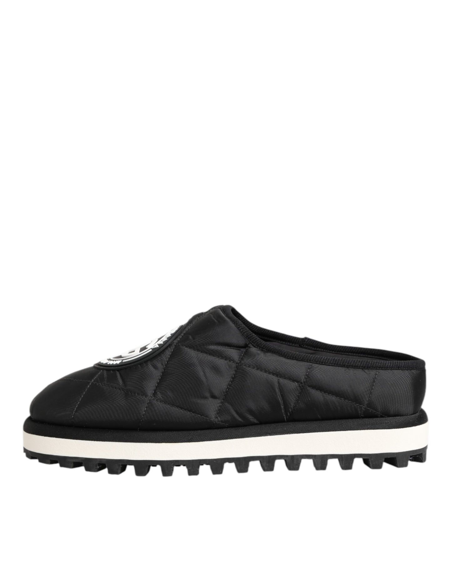 Dolce & Gabbana Black Nylon Low Top Slip On Sneaker Shoes