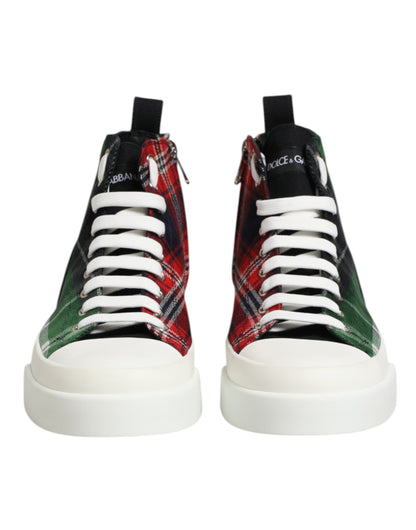 Dolce & Gabbana Multicolor Cotton High Top Men's Sneakers