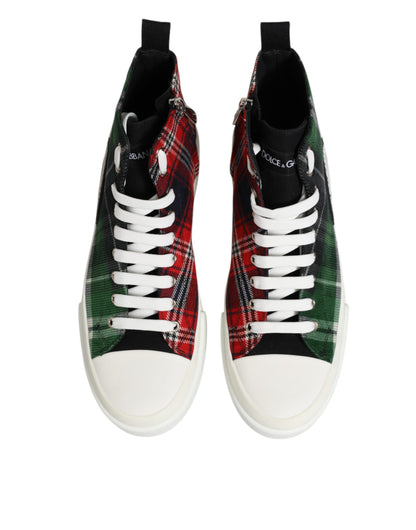 Dolce & Gabbana Multicolor Cotton High Top Men's Sneakers