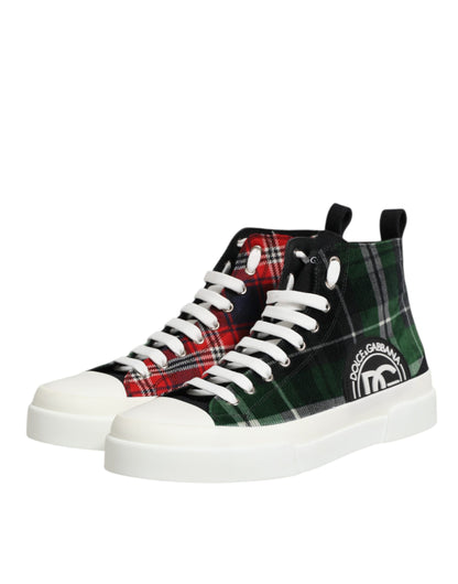 Dolce & Gabbana Multicolor Cotton High Top Men's Sneakers