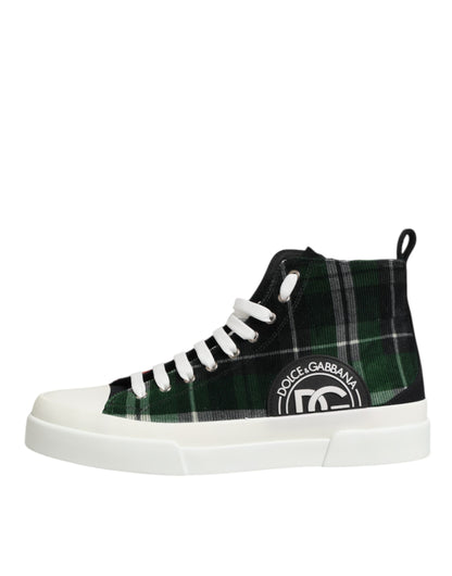 Dolce & Gabbana Multicolor Cotton High Top Men's Sneakers