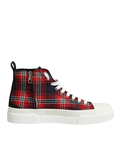 Dolce & Gabbana Multicolor Cotton High Top Men's Sneakers