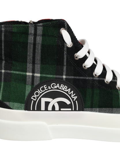 Dolce & Gabbana Multicolor Cotton High Top Men's Sneakers