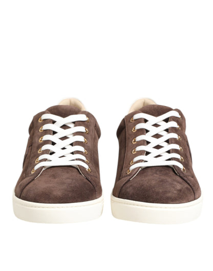 Dolce & Gabbana Brown Suede Leather Low Top Men's Sneakers