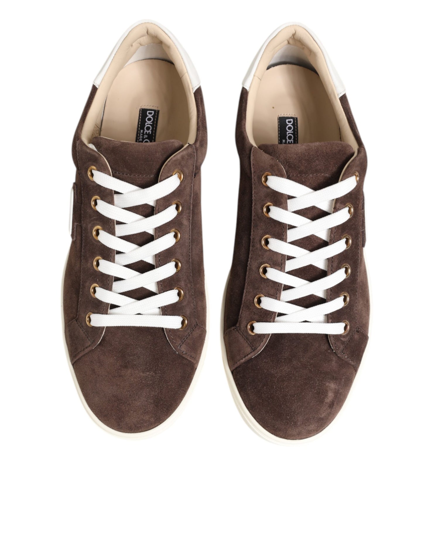 Dolce & Gabbana Brown Suede Leather Low Top Men's Sneakers