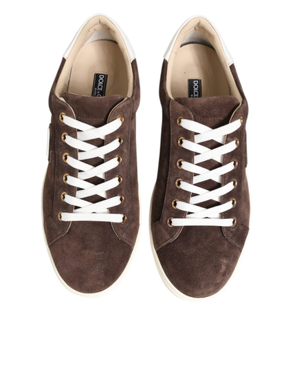 Dolce & Gabbana Brown Suede Leather Low Top Men's Sneakers