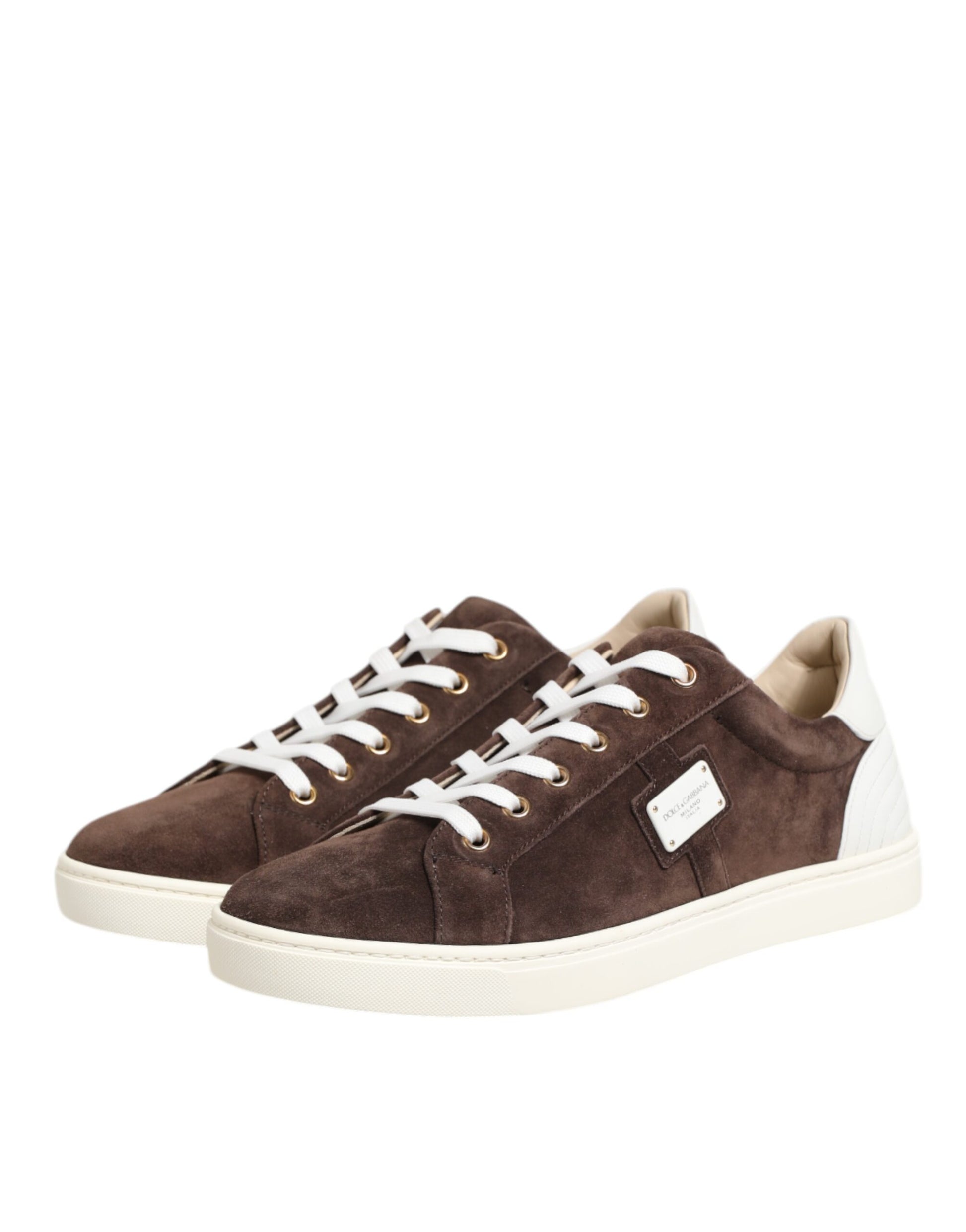 Dolce & Gabbana Brown Suede Leather Low Top Men's Sneakers