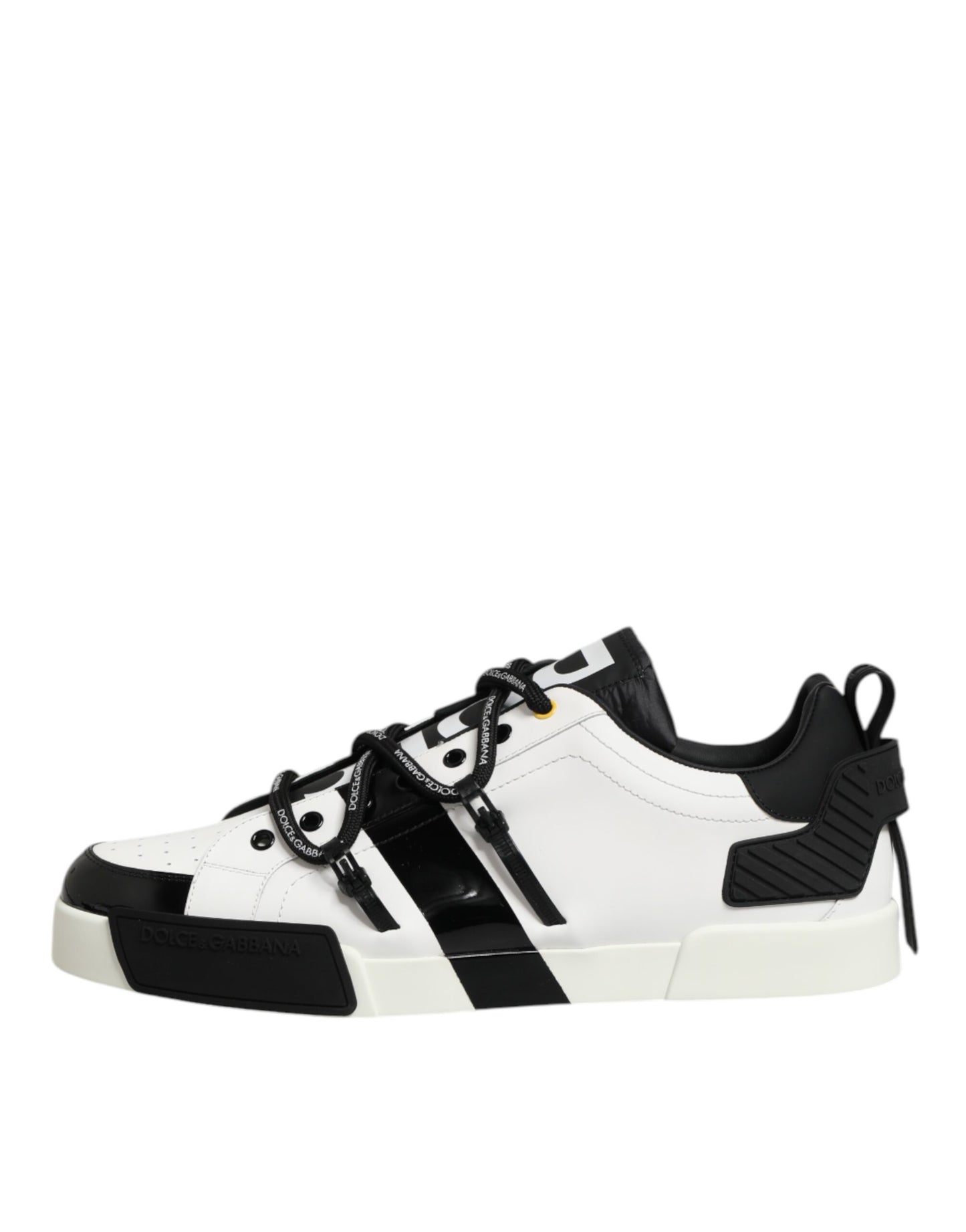 Dolce & Gabbana White Leather Logo Portofino Sneakers