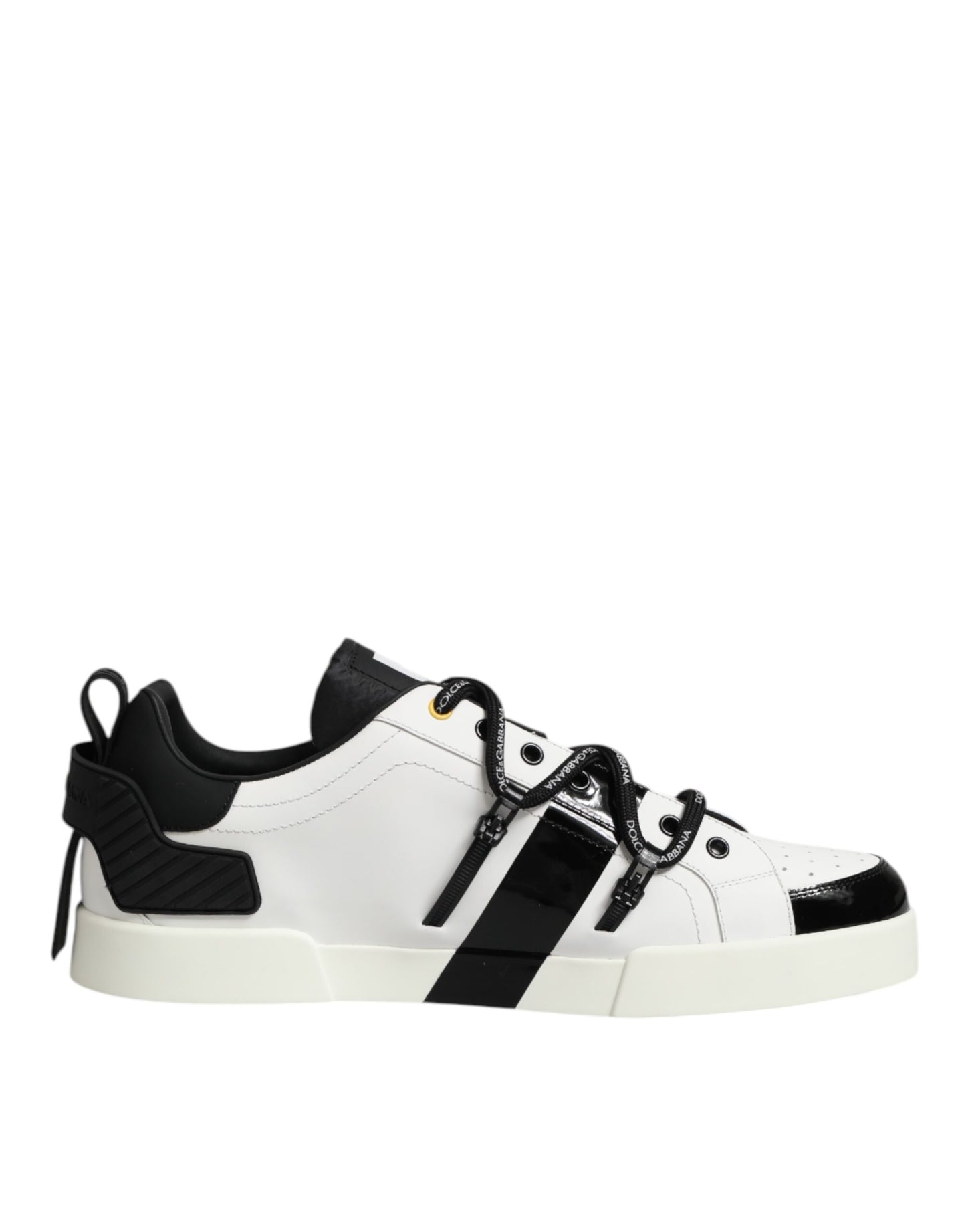 Dolce & Gabbana White Leather Logo Portofino Sneakers