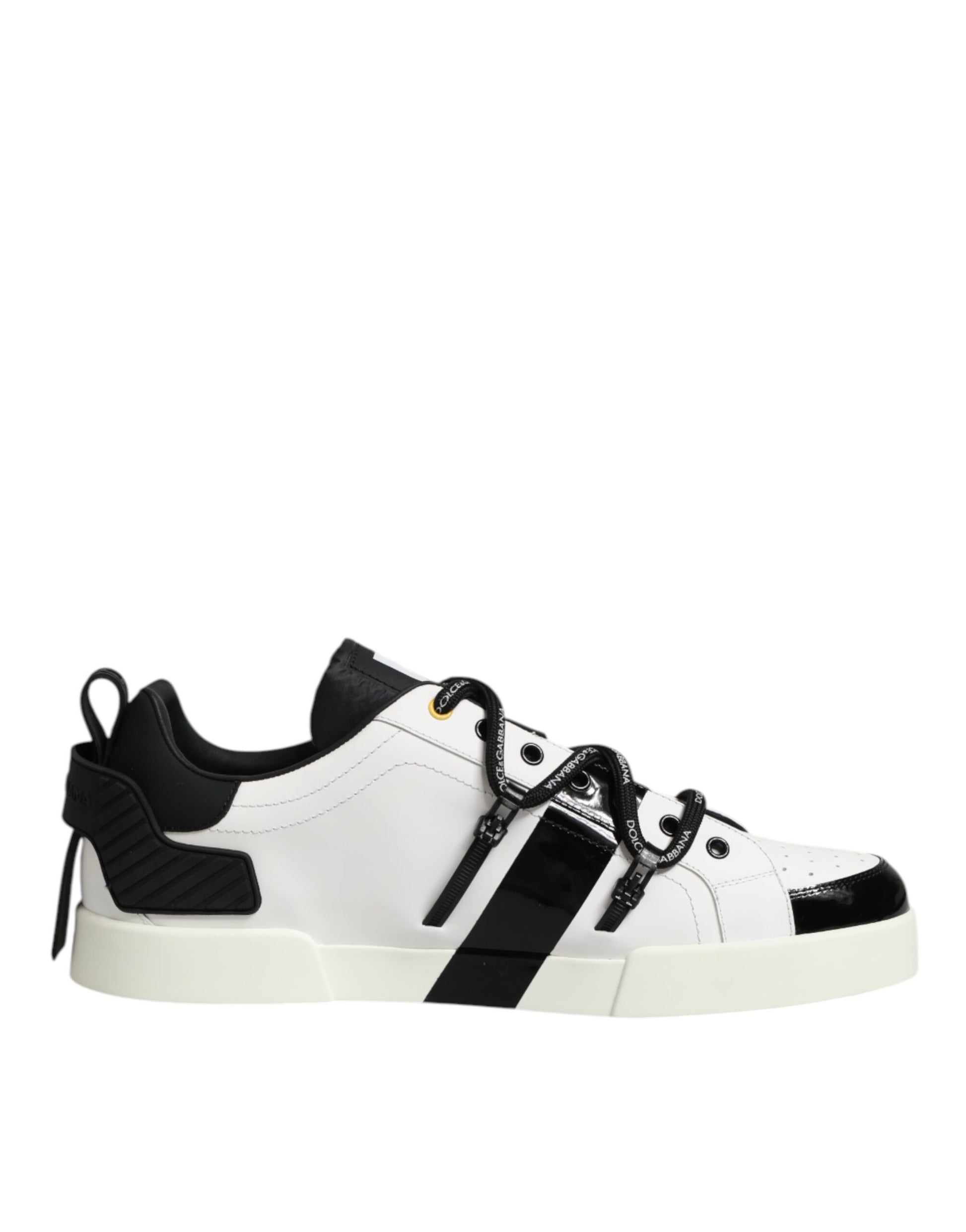 Dolce & Gabbana White Leather Logo Portofino Sneakers