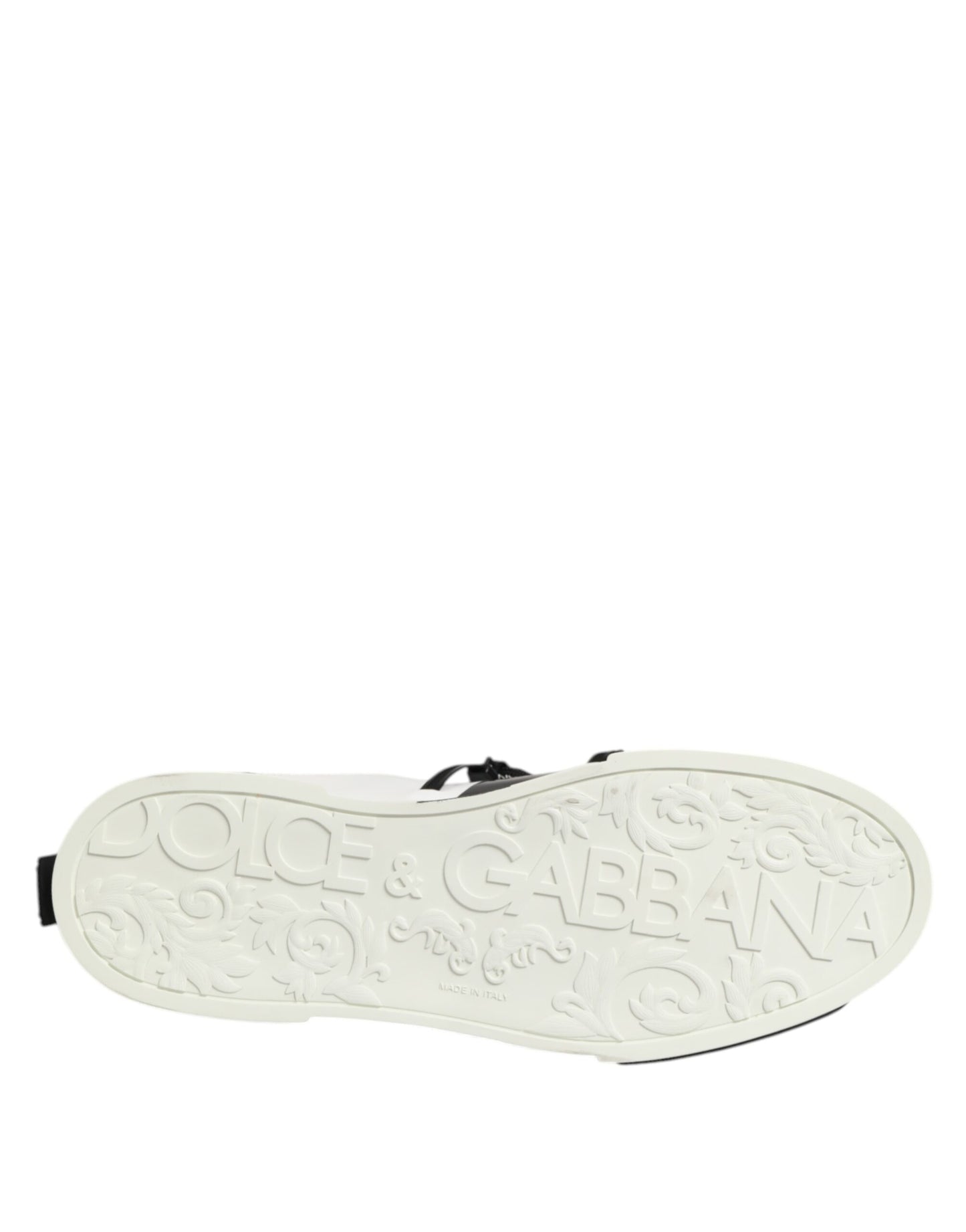 Dolce & Gabbana White Leather Logo Portofino Sneakers