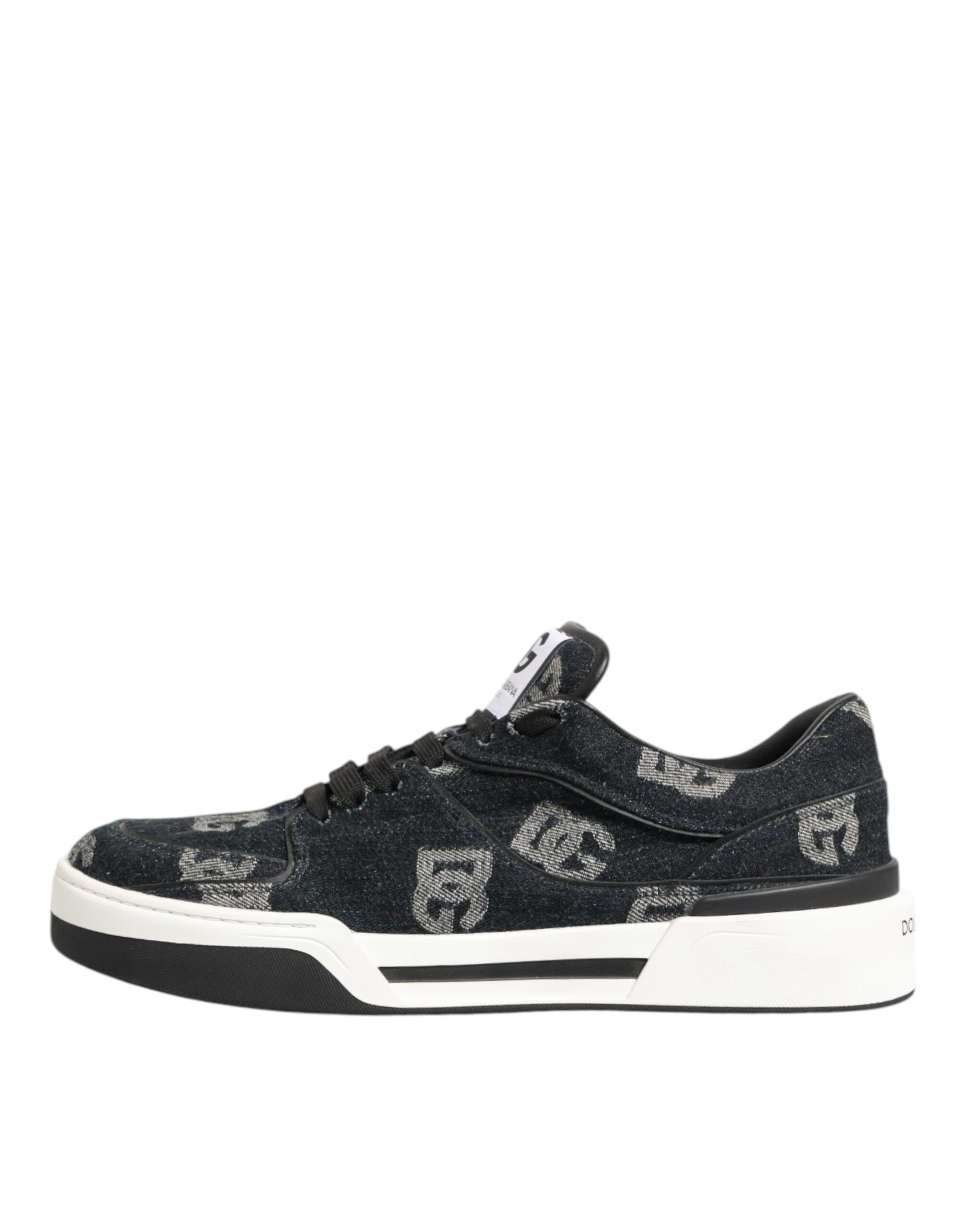Dolce & Gabbana Blue Cotton Denim Logo Low Top Sneakers