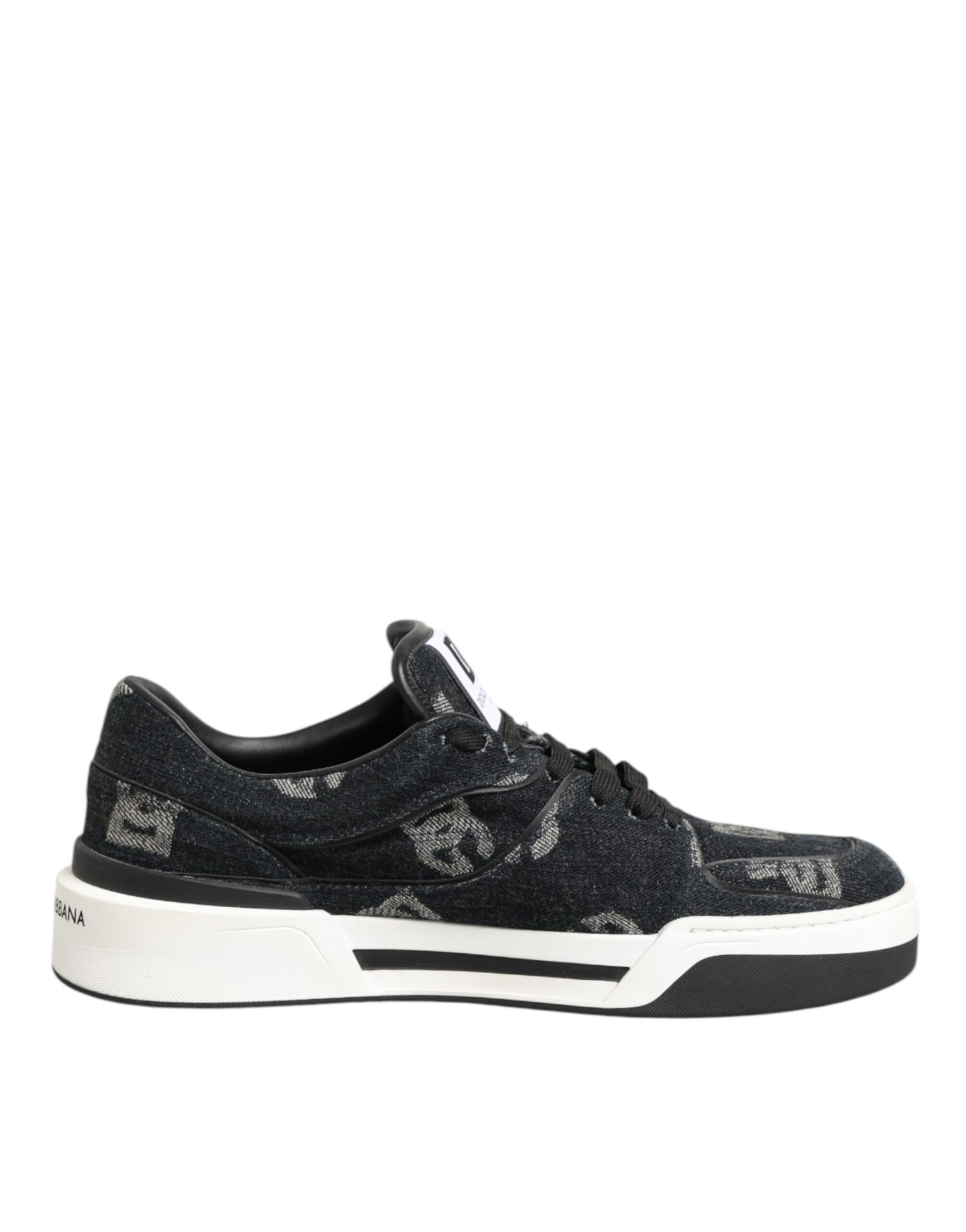 Dolce & Gabbana Blue Cotton Denim Logo Low Top Sneakers