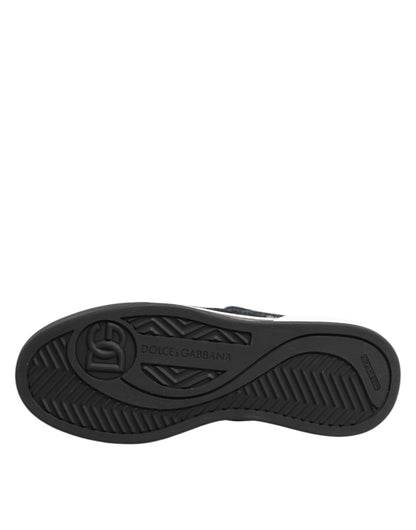 Dolce & Gabbana Blue Cotton Denim Logo Low Top Sneakers