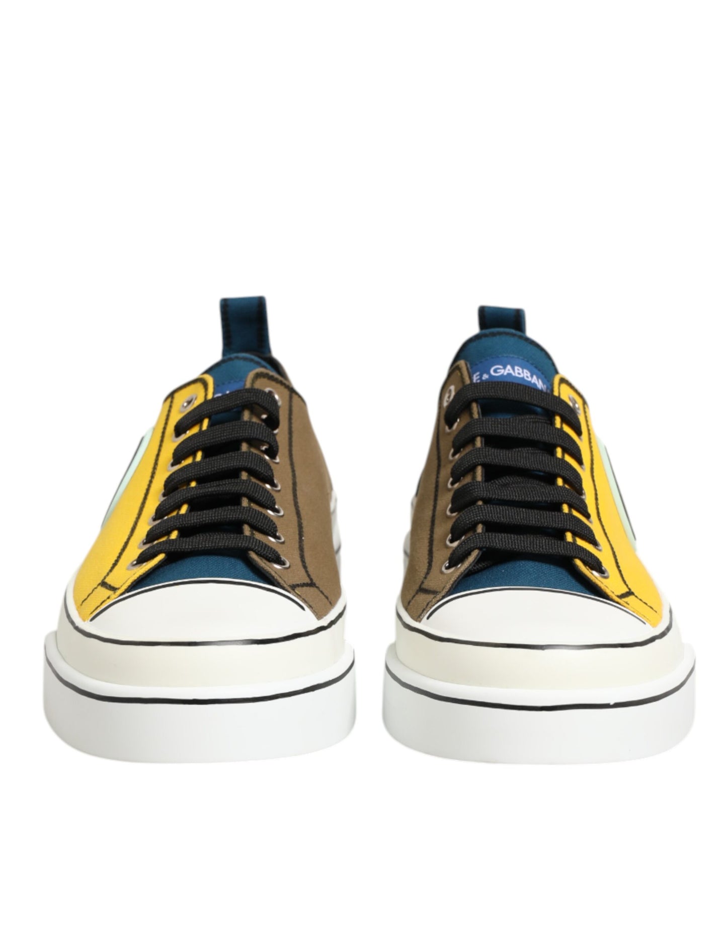 Dolce & Gabbana Multicolor Cotton Logo Low Top Sneakers