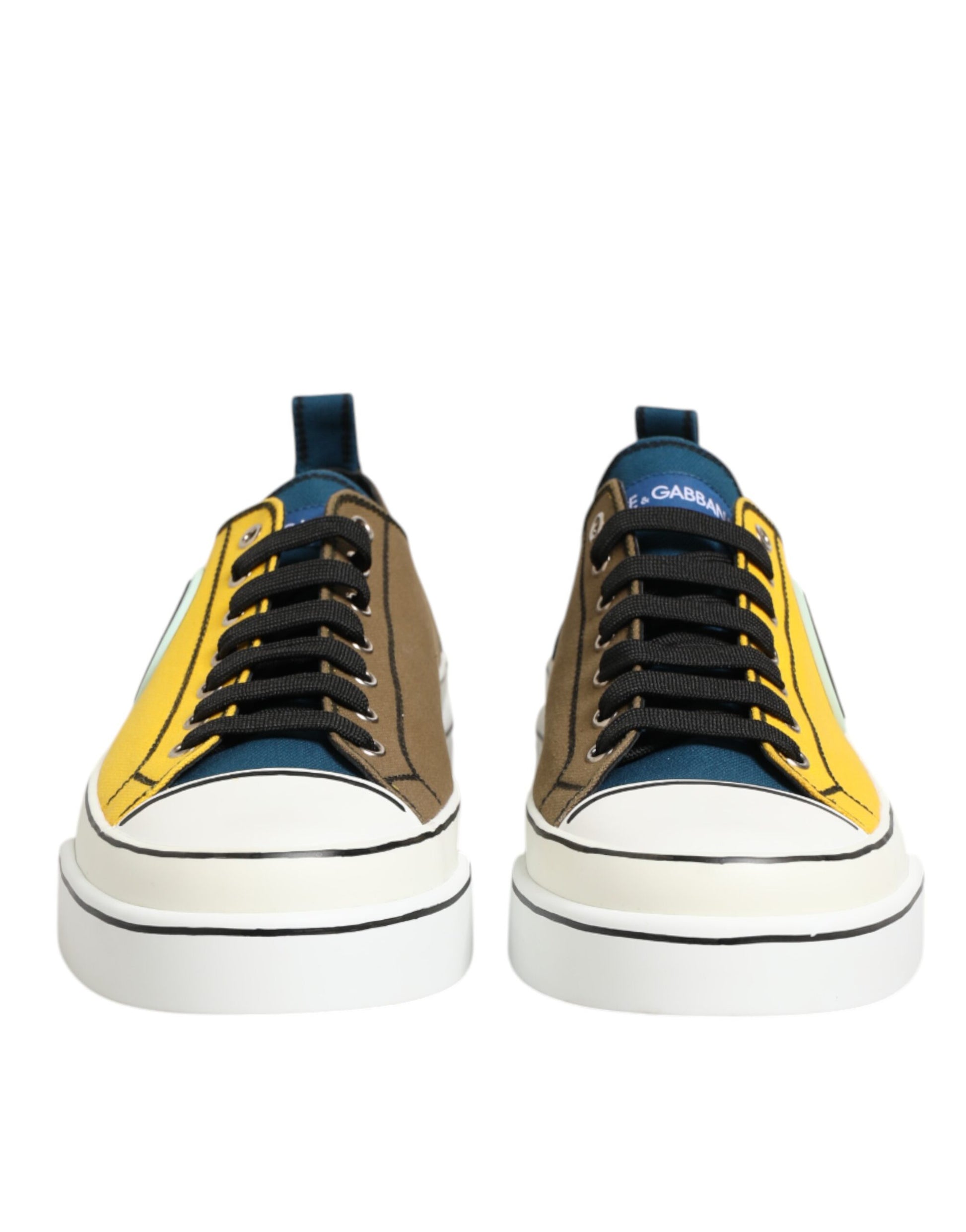 Dolce & Gabbana Multicolor Cotton Logo Low Top Sneakers