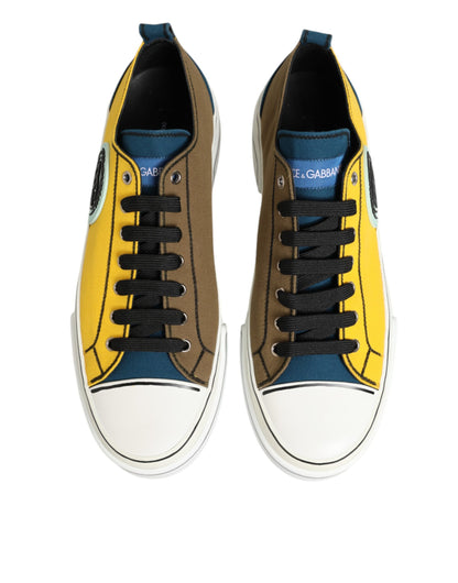 Dolce & Gabbana Multicolor Cotton Logo Low Top Sneakers