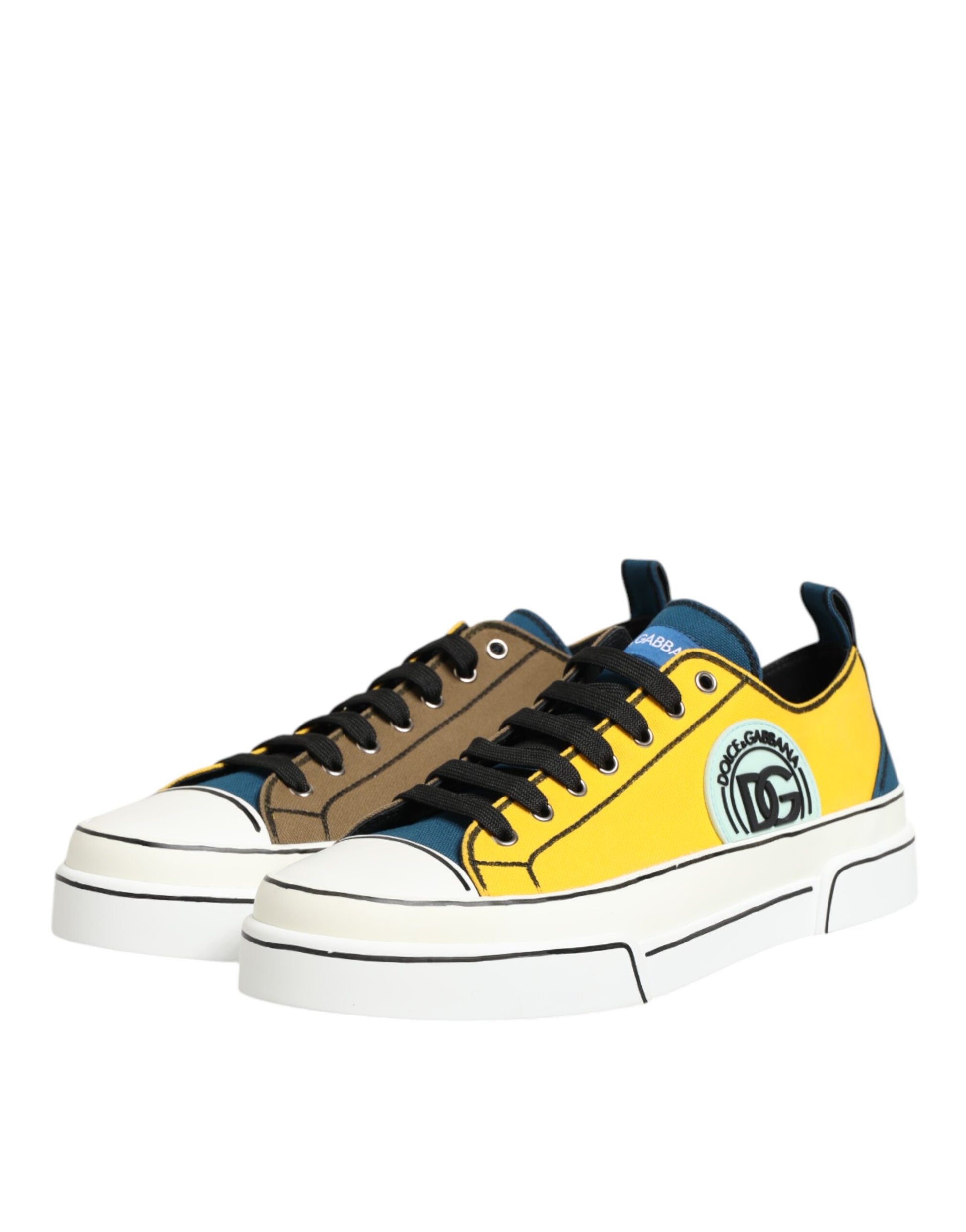 Dolce & Gabbana Multicolor Cotton Logo Low Top Sneakers