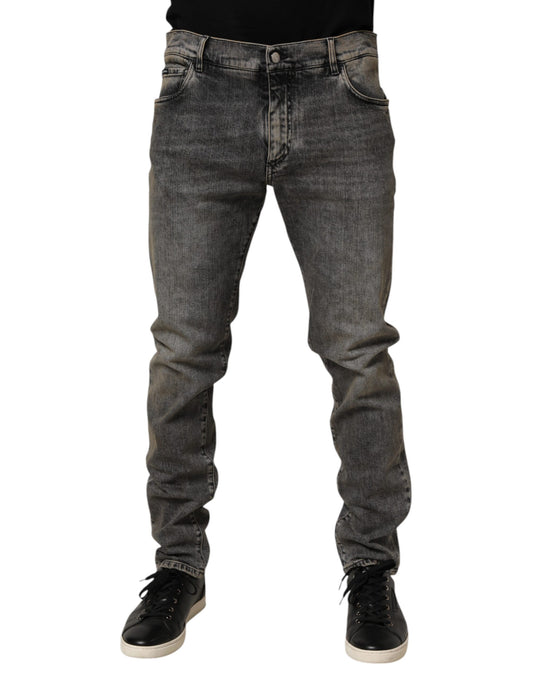 Dolce & Gabbana Gray Cotton Stretch Slim Fit Denim Jeans