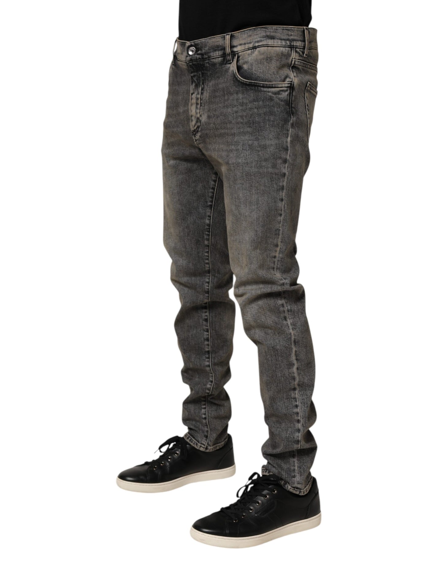 Dolce & Gabbana Gray Cotton Stretch Slim Fit Denim Jeans