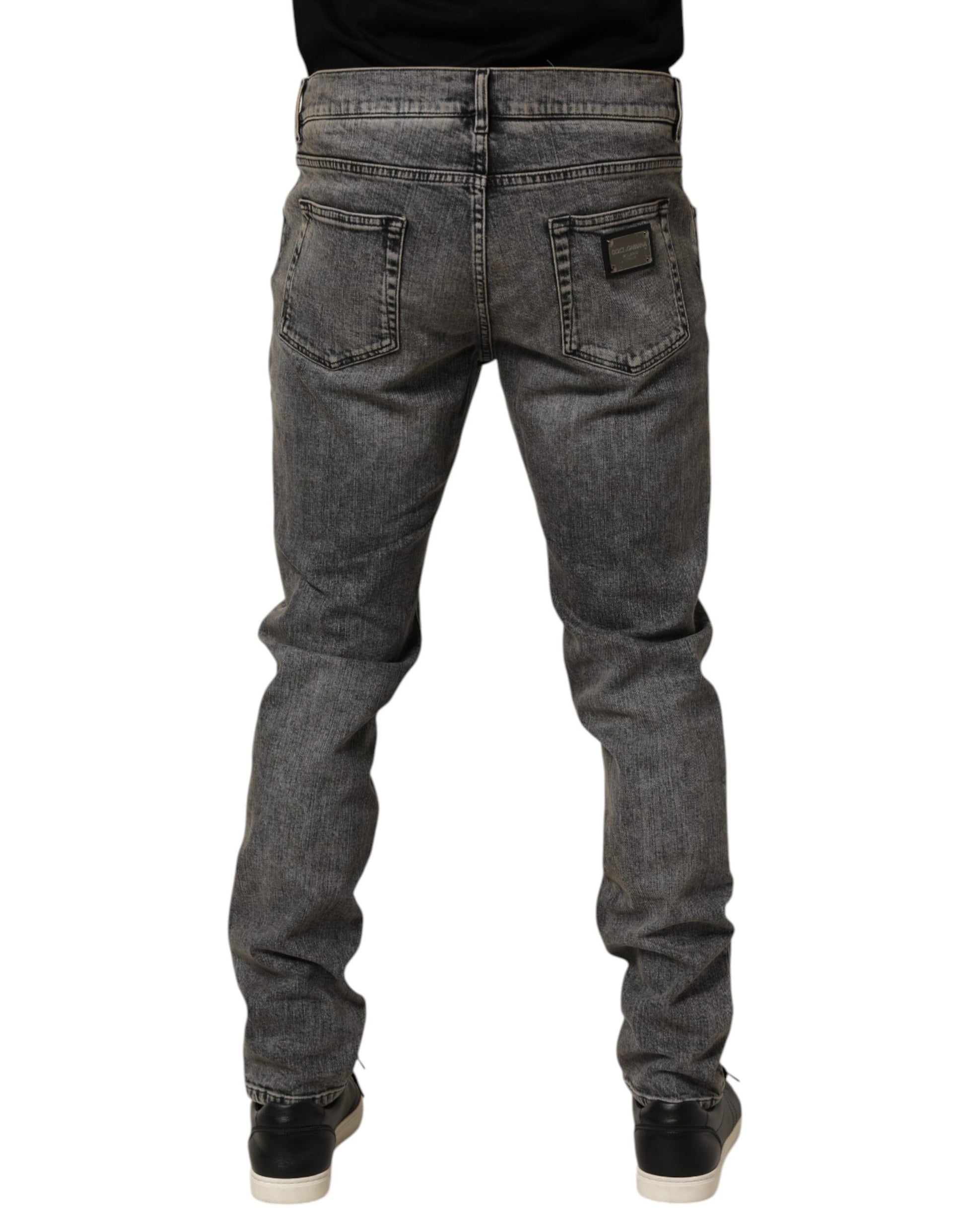 Dolce & Gabbana Gray Cotton Stretch Slim Fit Denim Jeans
