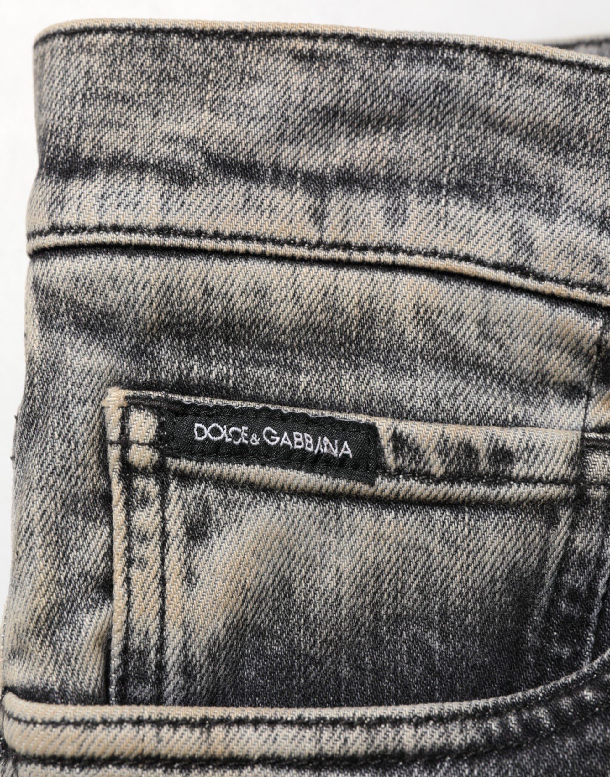 Dolce & Gabbana Gray Cotton Stretch Slim Fit Denim Jeans