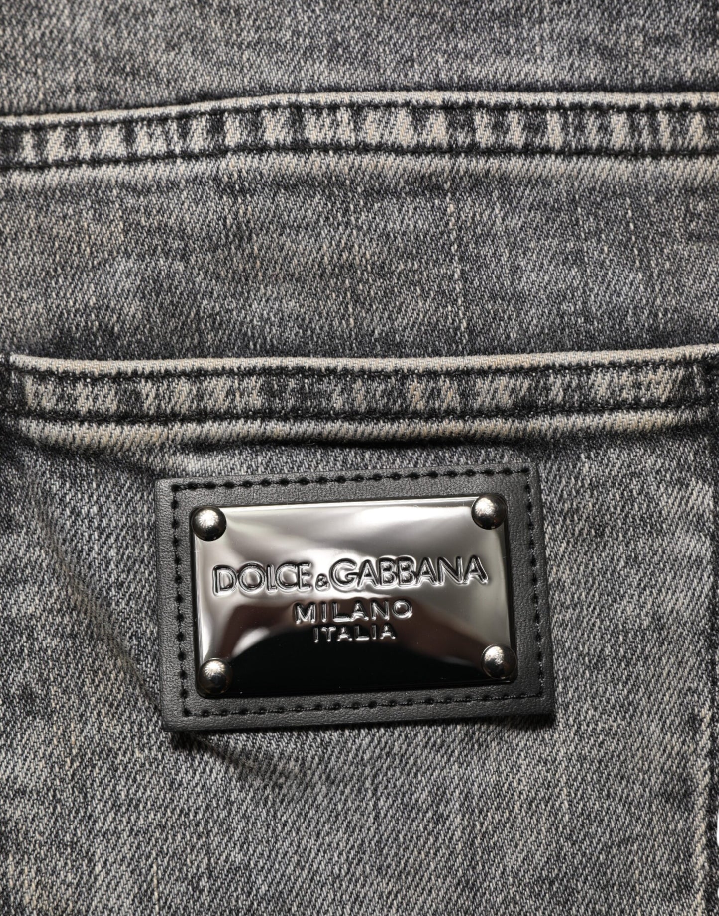 Dolce & Gabbana Gray Cotton Stretch Slim Fit Denim Jeans