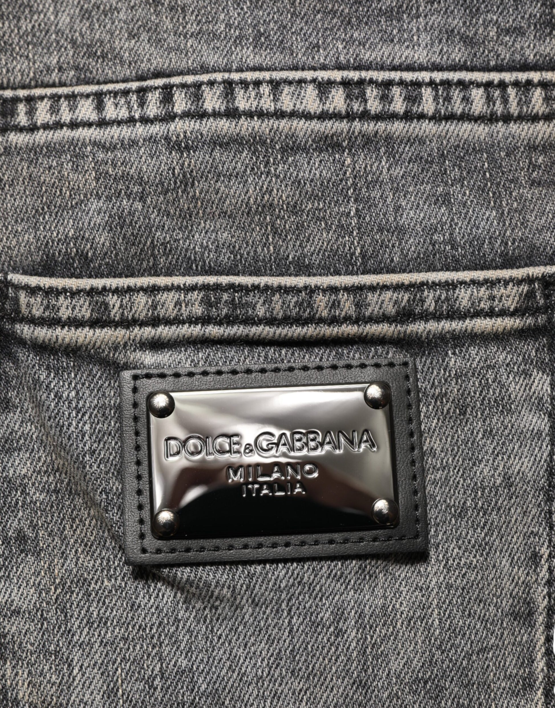 Dolce & Gabbana Gray Cotton Stretch Slim Fit Denim Jeans