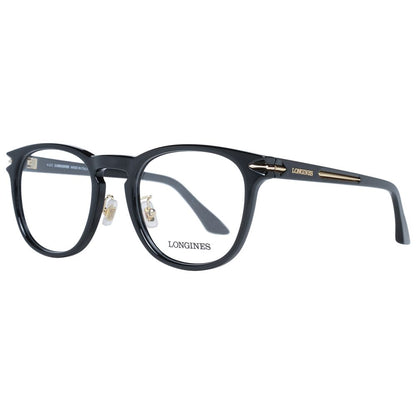Longines Men's Optical Glasses – Black Round Frame, 54mm