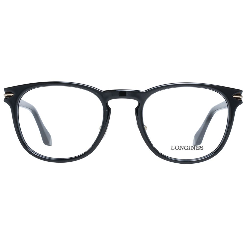 Longines Men's Optical Glasses – Black Round Frame, 54mm