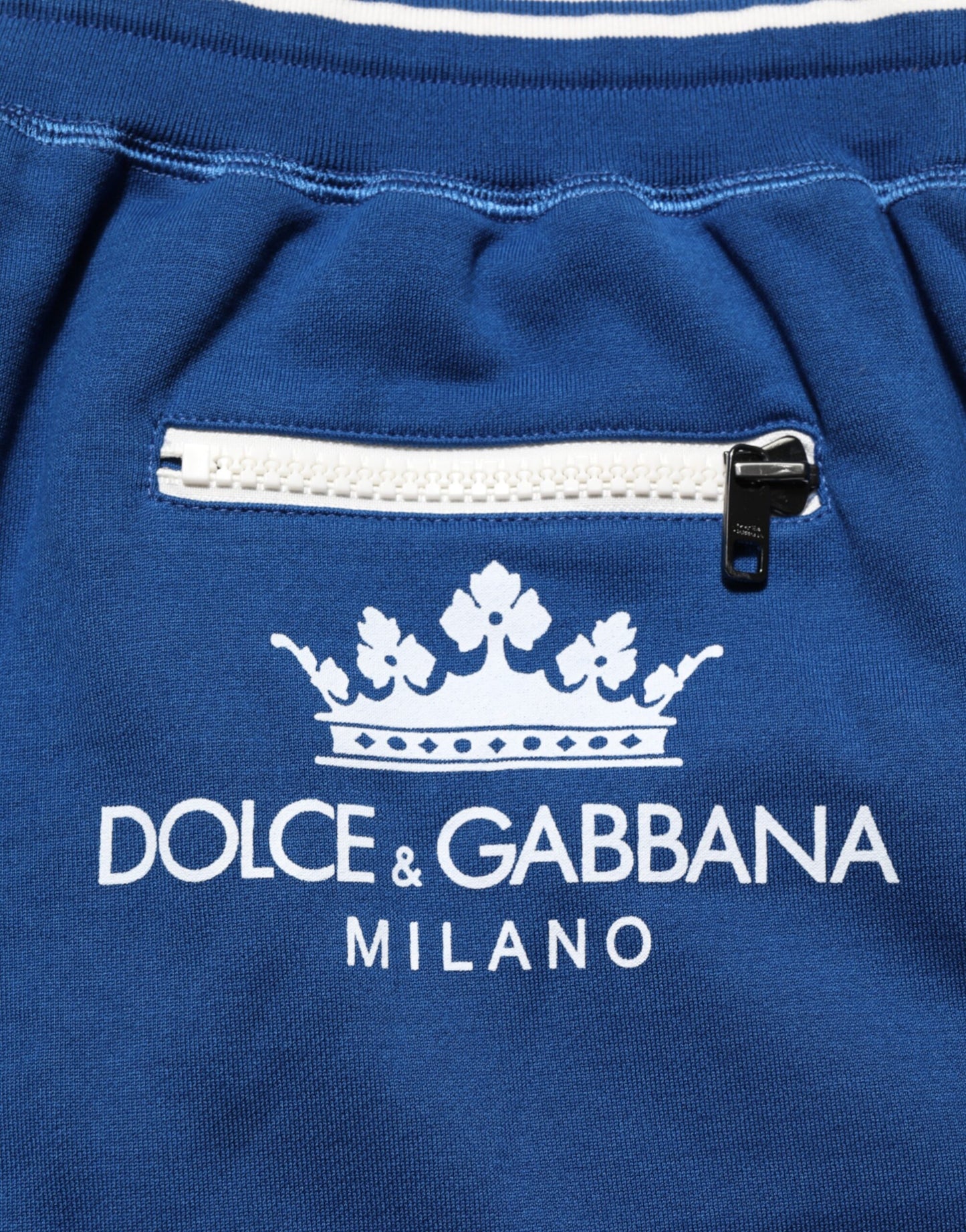 Dolce & Gabbana Blue Cotton Blend Bermuda Sweatpants Shorts