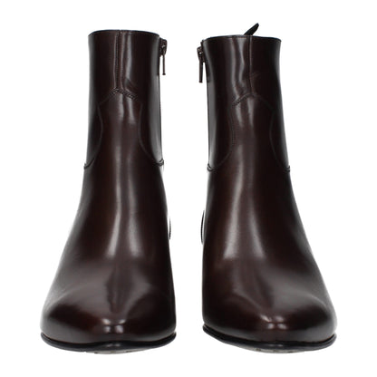 Celine Red Leather Ankle Boots