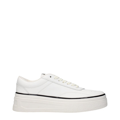 Jil Sander White Leather Platform Sneakers