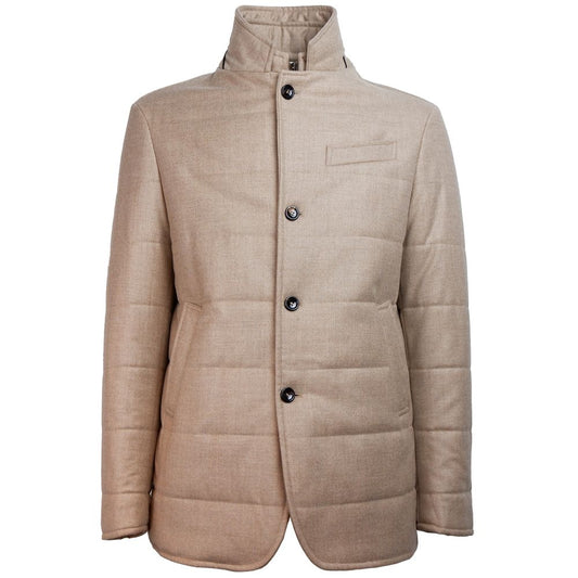 Loro Piana Beige Wool Jacket with Rain System Treatment