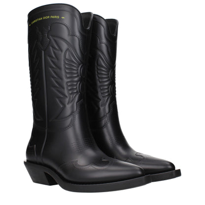 Christian Dior Black Leather Ankle Boots