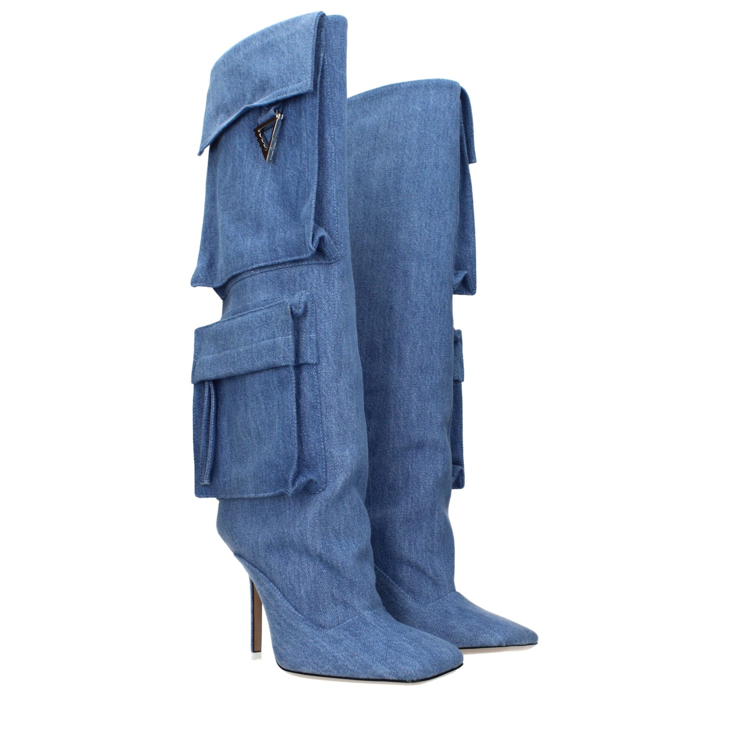 The Attico Light Blue Sienna Tube Cargo Boots