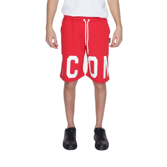 Icon Red Cotton Bermuda Shorts for Men