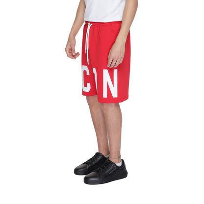 Icon Red Cotton Bermuda Shorts for Men