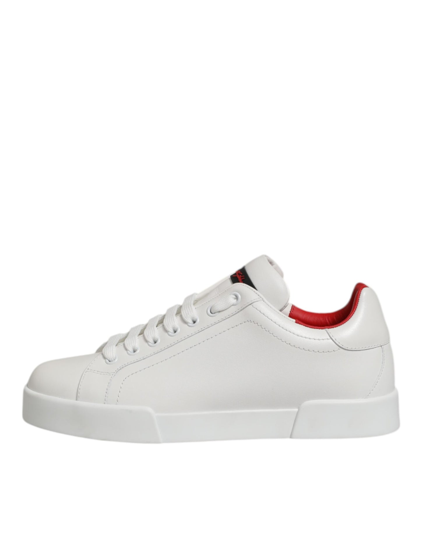 Dolce & Gabbana White Leather Lace Up Low Top Sneakers