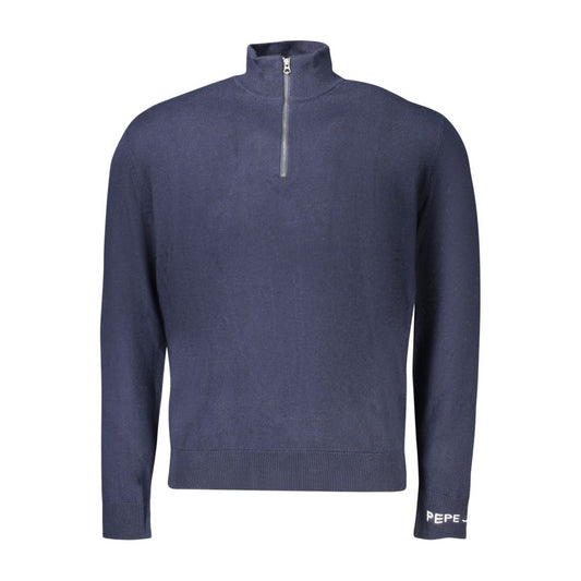 Pepe Jeans Blue Cotton Sweater - Stylish Half Zip Design