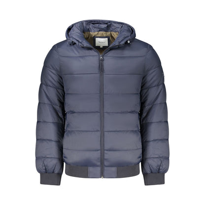 Pepe Jeans Blue Polyamide Long-Sleeved Jacket with Hood