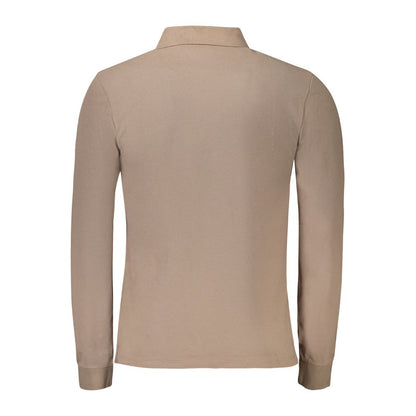 Timberland Brown Cotton Long-Sleeved Polo Shirt