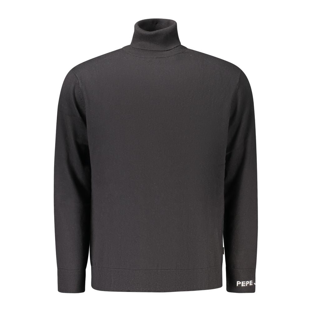 Pepe Jeans Black Cotton Turtleneck Sweater