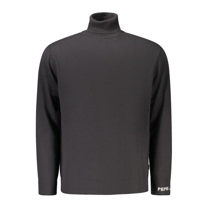 Pepe Jeans Black Cotton Turtleneck Sweater