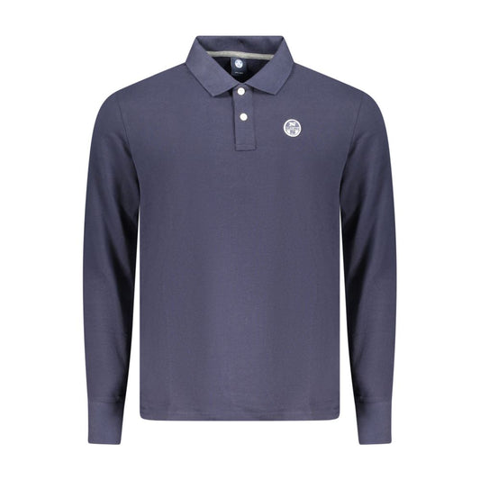 North Sails Blue Cotton Long-Sleeved Polo Shirt