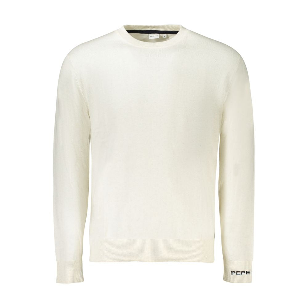 Pepe Jeans White Cotton Sweater - Effortlessly Cool