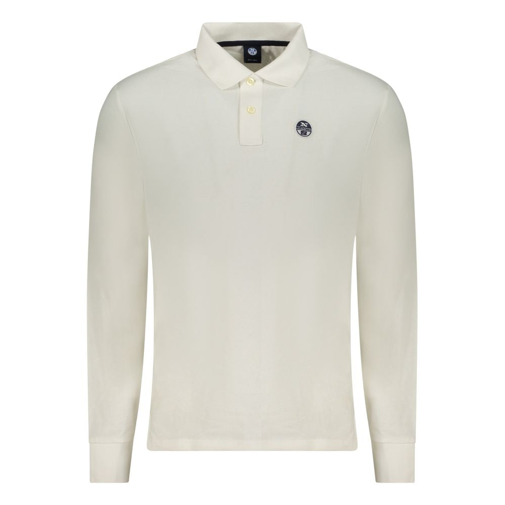 North Sails White Cotton Long-Sleeved Polo Shirt